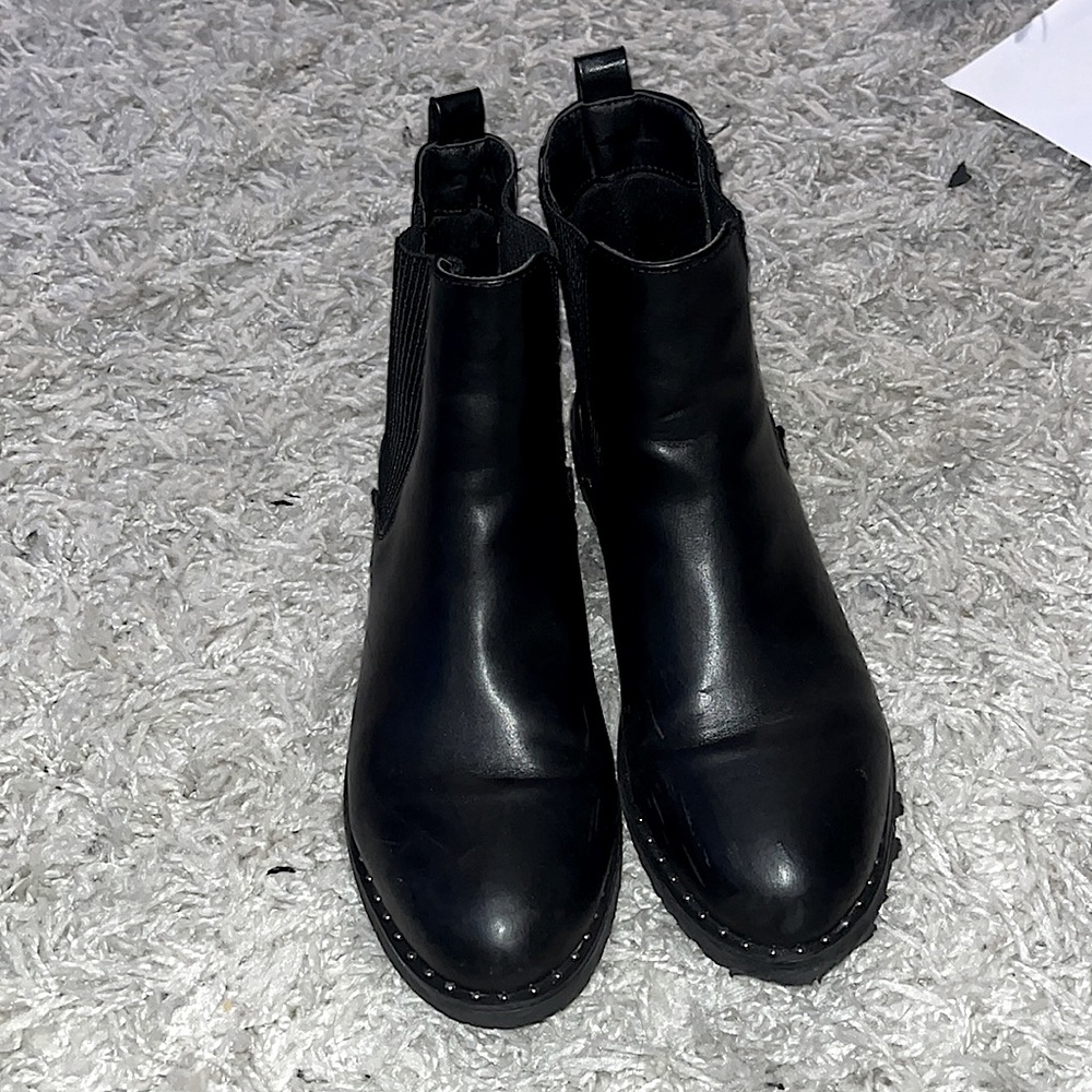 Black small studded boots
